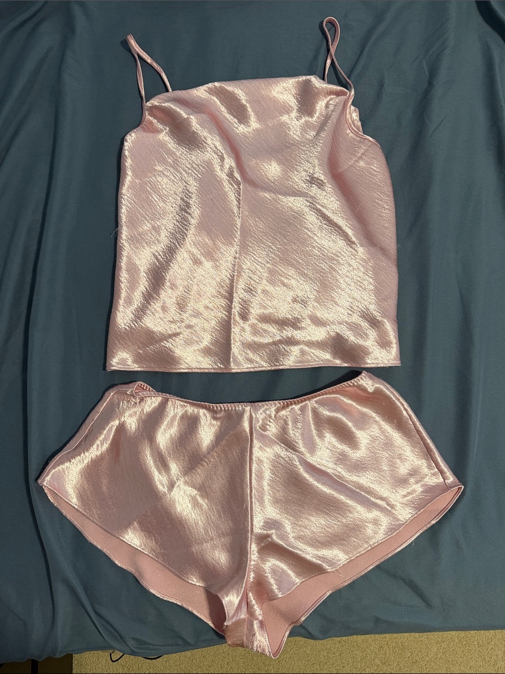 Victoria's Secret Light Pink Satin Cami & Shorts Sleep Set